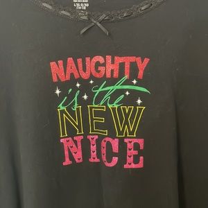 Simply basic sleepwear L / XL (14-18) black, naughty is the new nice